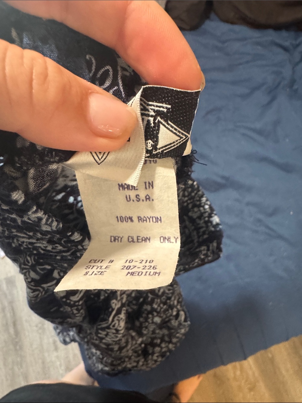 Navy Blue Bandana Print Wide Leg Pants - Picture 5 of 5